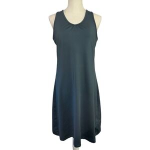 Title Nine Workout Dress Womens M Blue Sundress Racerback Stretch Built in Bra